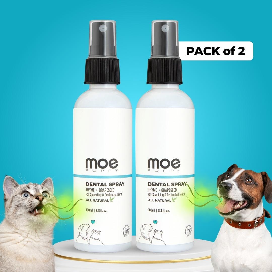 Moe Puppy Dental Spray bottle for dogs and cats pack of 2