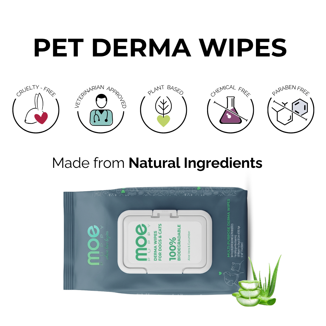Moe Puppy Derma Wipes for Dogs & Cats