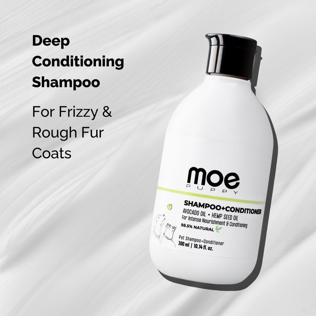 Moe Puppy Shampoo+conditioner Bottle, deep conditioning shampoo