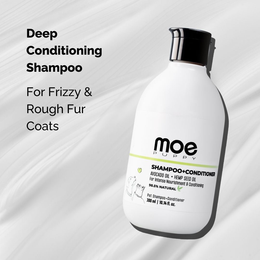 Moe Puppy Shampoo+conditioner Bottle, deep conditioning shampoo
