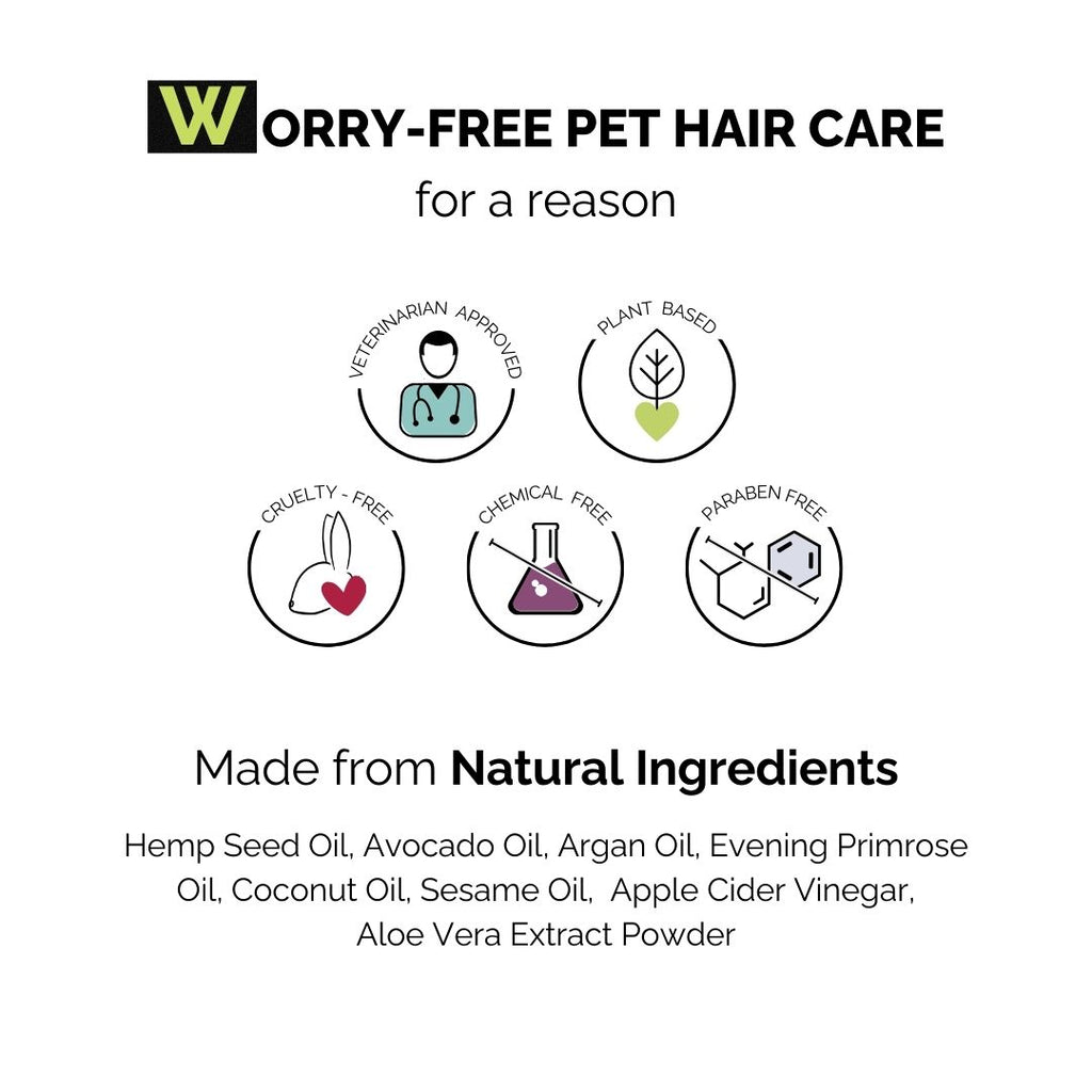 Moe Puppy Shampoo plus conditioner, made from natural ingredients, worry-free pet hair care