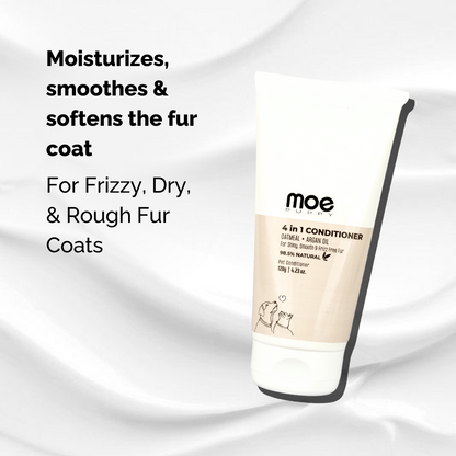 Moe Puppy 4 in 1 Conditioner Bottle, Moisturizes smoothes and soften the fur coat