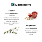 Moe Puppy Dental Spray, key ingredients like thyme and grapeseed