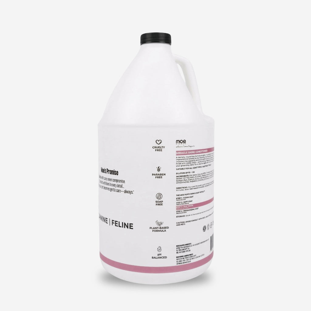 Miracle Shine Dog Conditioner  | Moisture Lock & Silken Shine | 3.785L (1 Gallon) | Dilution 1:10