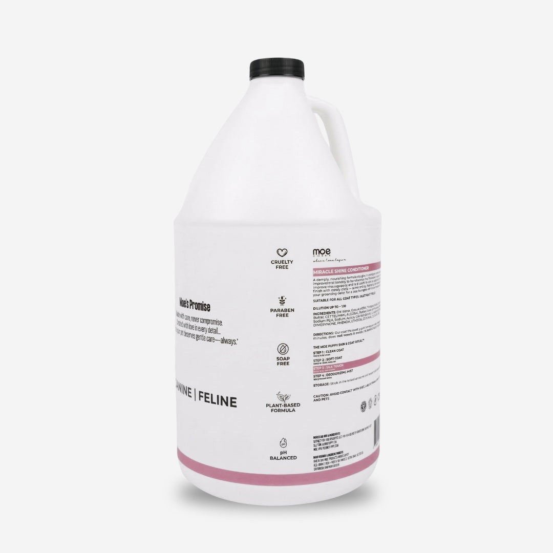 Miracle Shine Dog Conditioner  | Moisture Lock & Silken Shine | 3.785L (1 Gallon) | Dilution 1:10