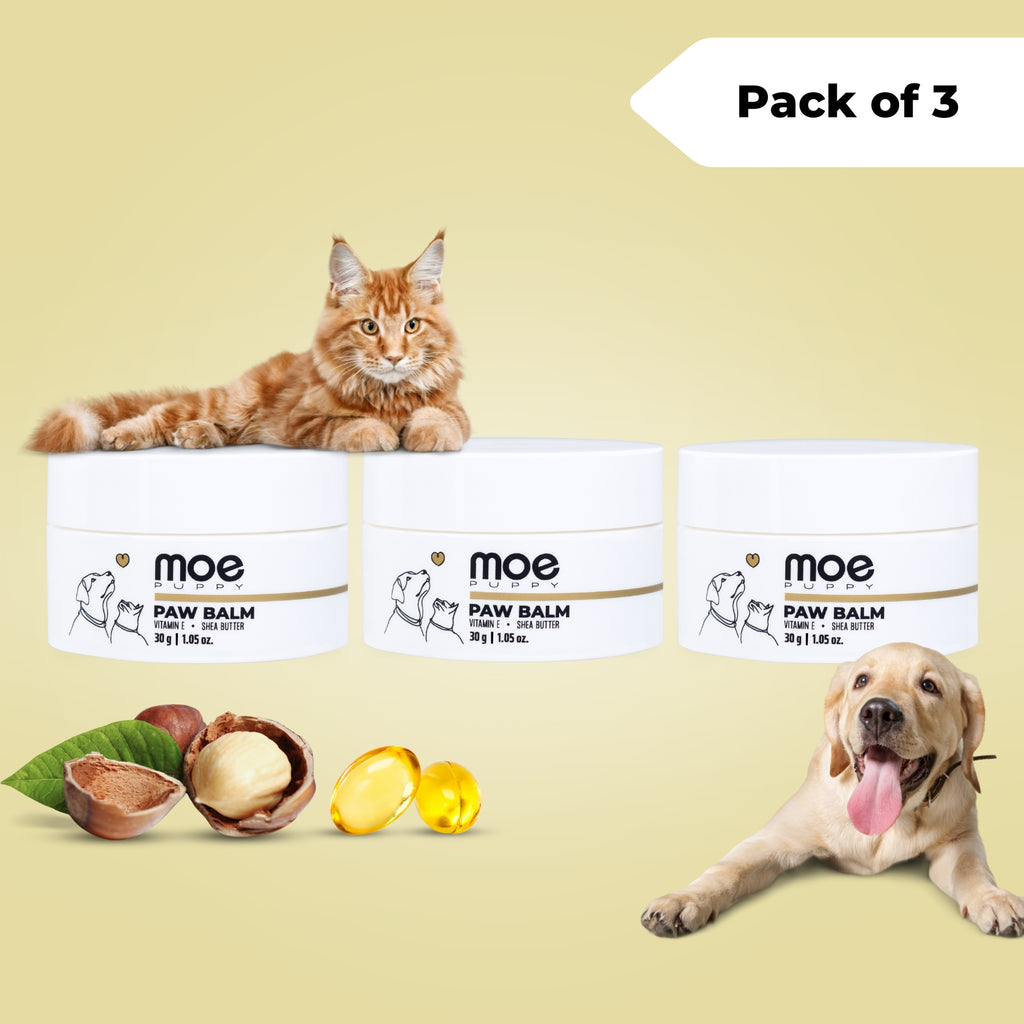 Moe Puppy Paw Balm pack of 3, Paw cream for dogs and cats