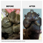 Moe Puppy Paw Balm, Paw cream for dogs and cats, before and after of dog paws