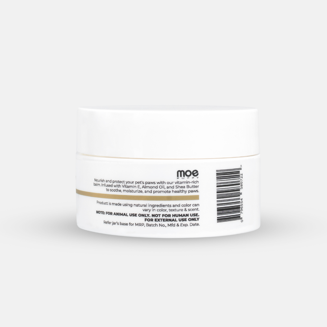 Moe Puppy Paw Balm from back, Paw cream for dogs and cats